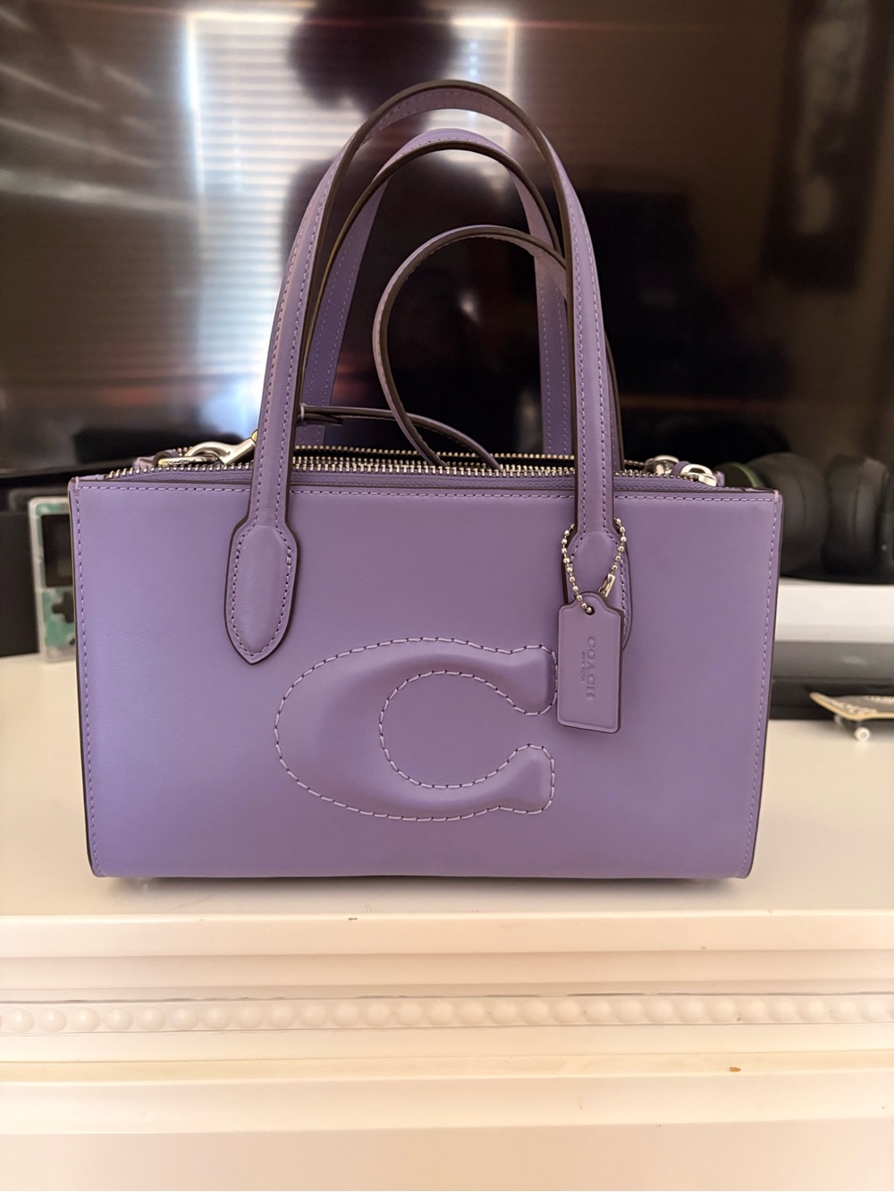 Coach Lavender Leather Top-Handle Satchel